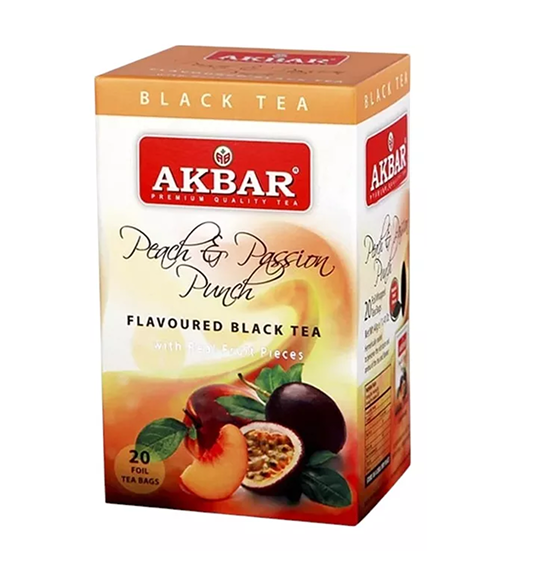 TÉ NEGRO SABOR DURAZNO Y MARACUYÁ - 20 BOLSITAS
