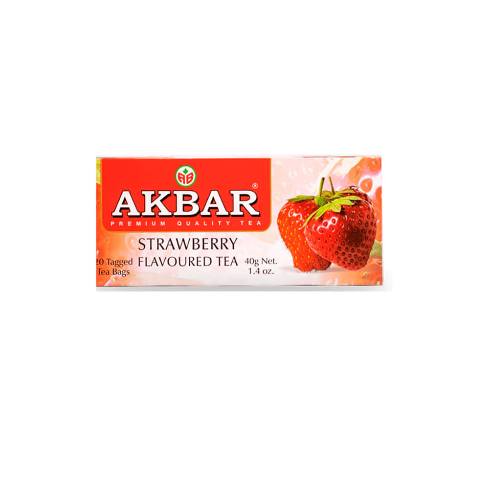 TÉ NEGRO AKBAR SABOR FRUTILLA - 20 BOLSITAS