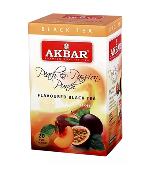 TÉ NEGRO SABOR DURAZNO Y MARACUYÁ - 20 BOLSITAS
